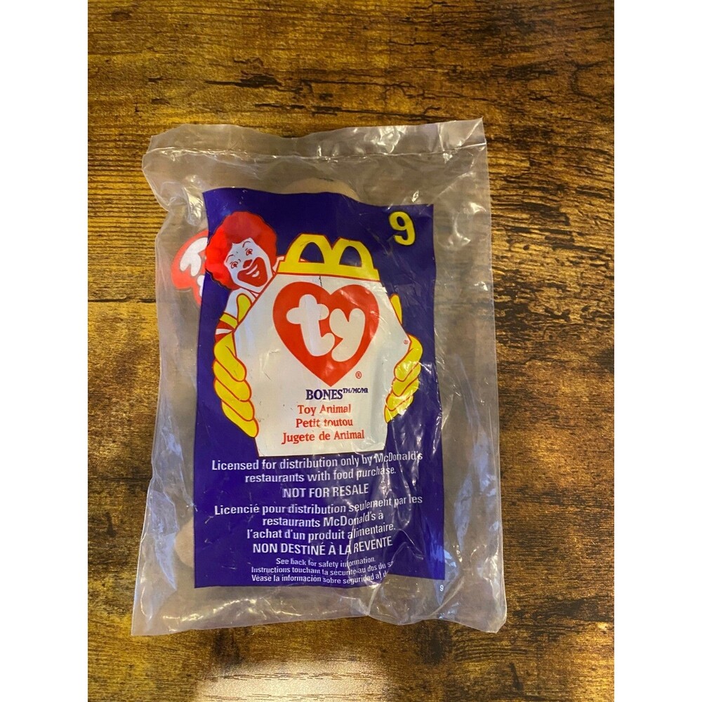 Bones the Dog #9 McDonald's ty Teenie Beanie Babies 1998 Sealed